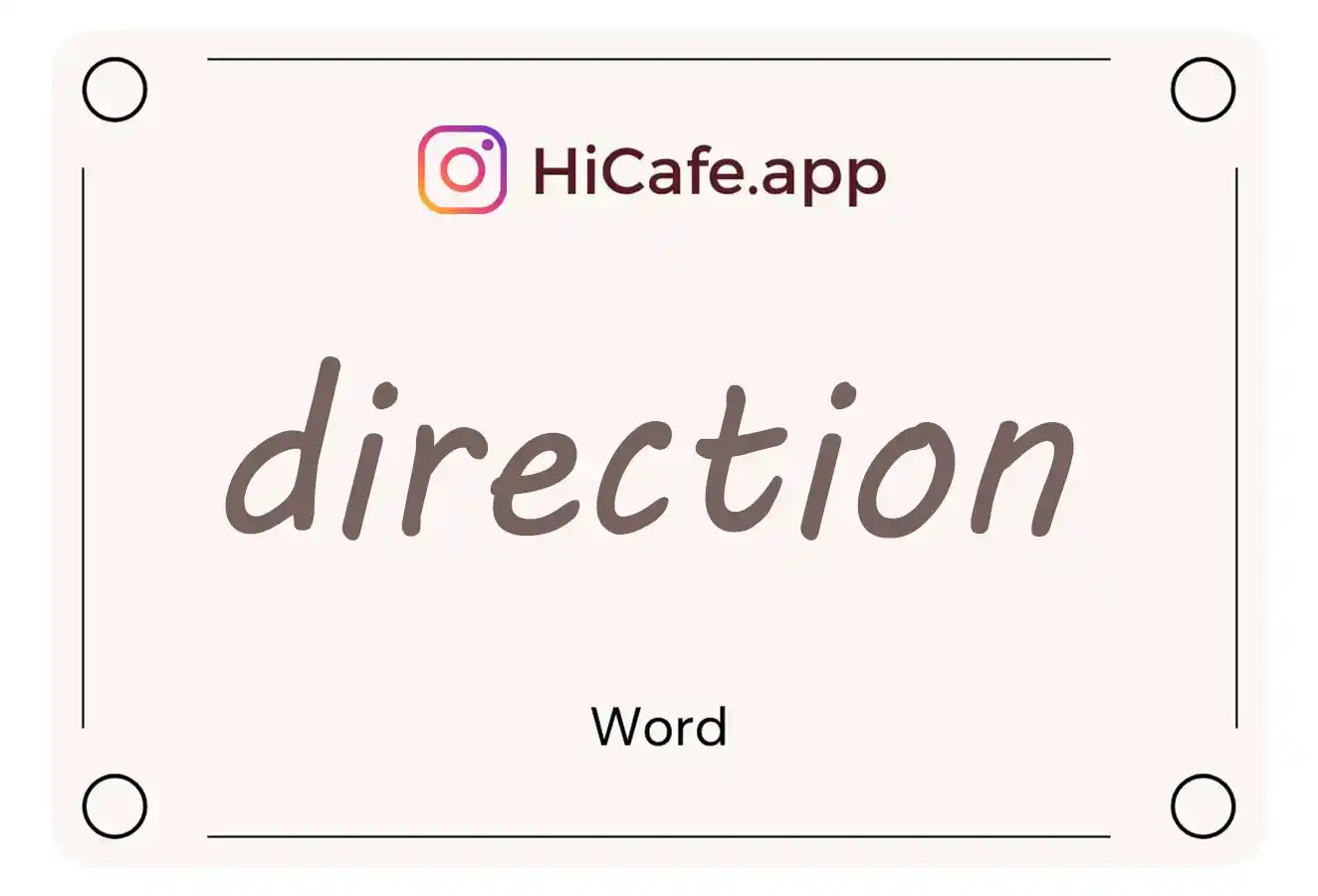 Meaning and usage of direction word