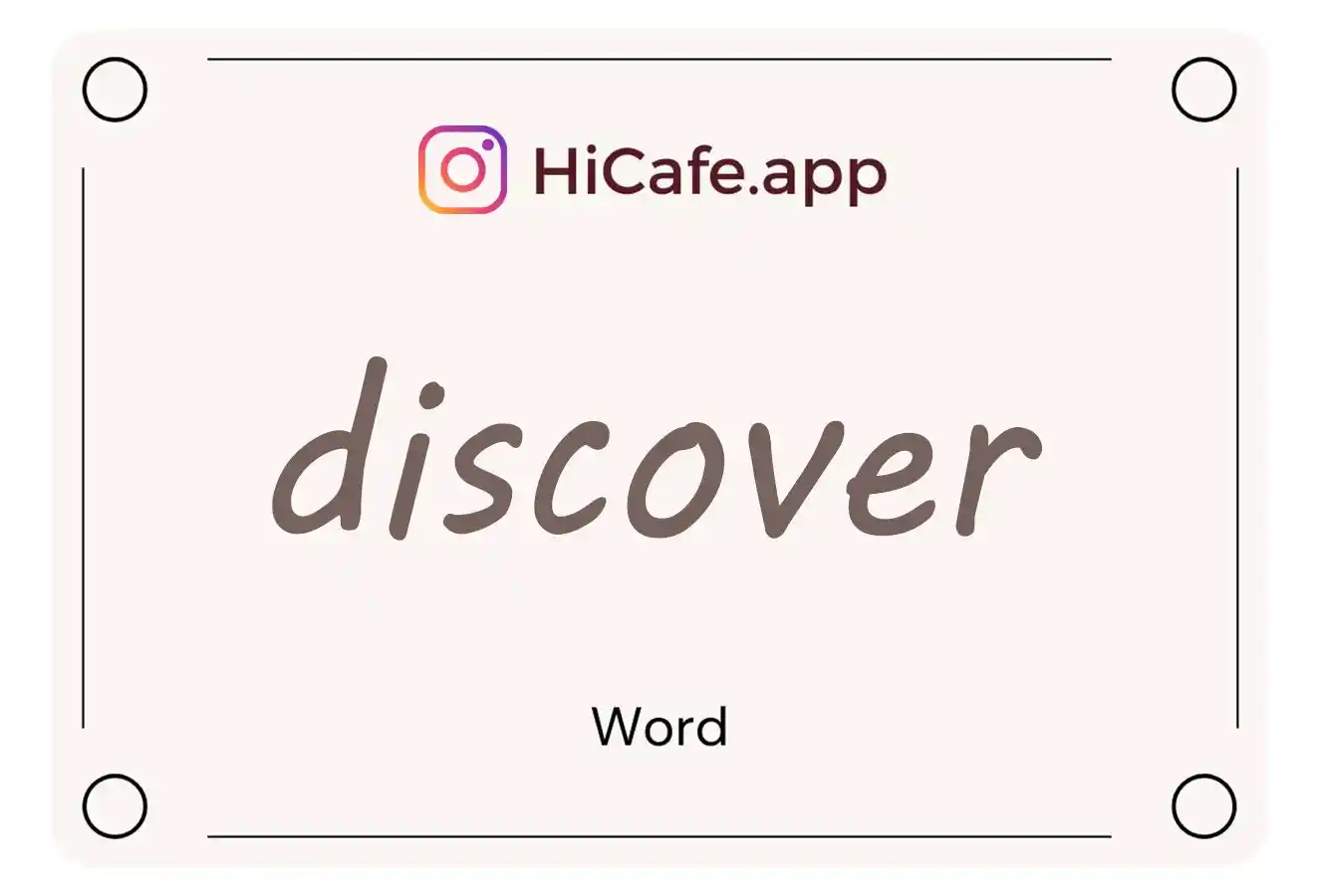 Meaning and usage of discover word