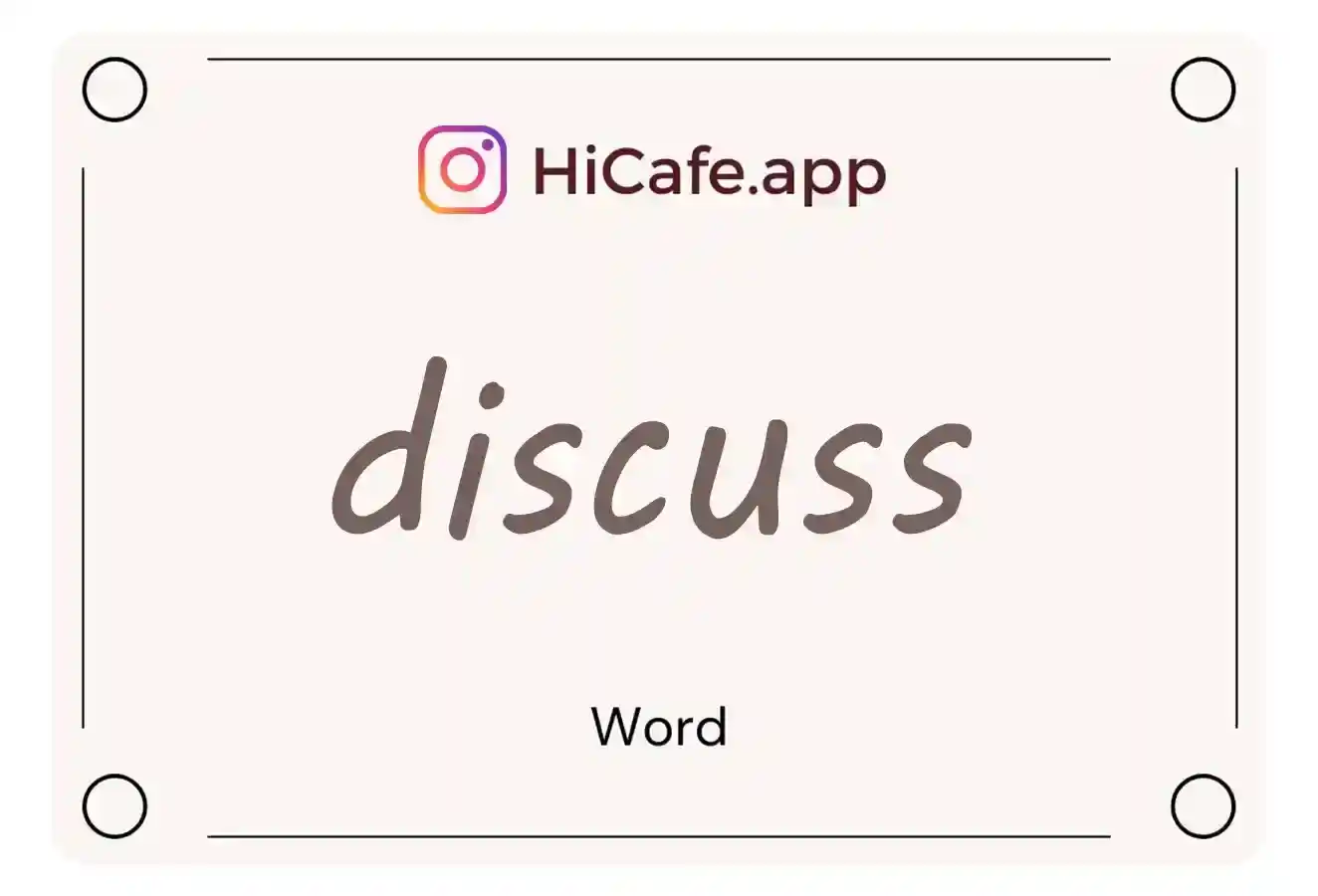 Meaning and usage of discuss word