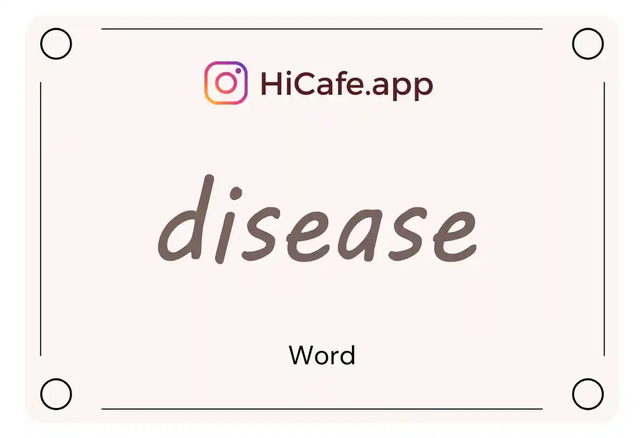 Meaning and usage of disease word