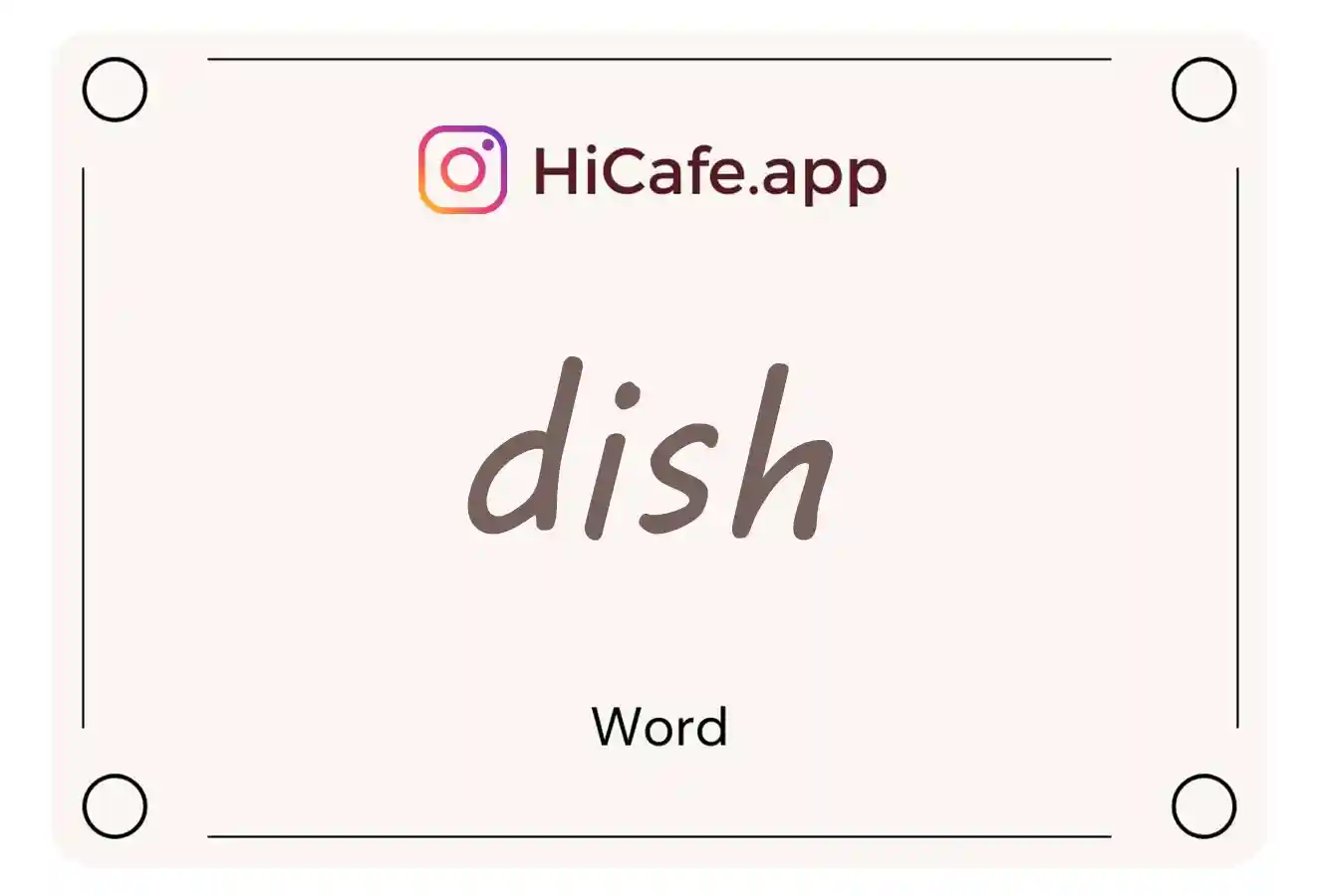 Meaning and usage of dish word