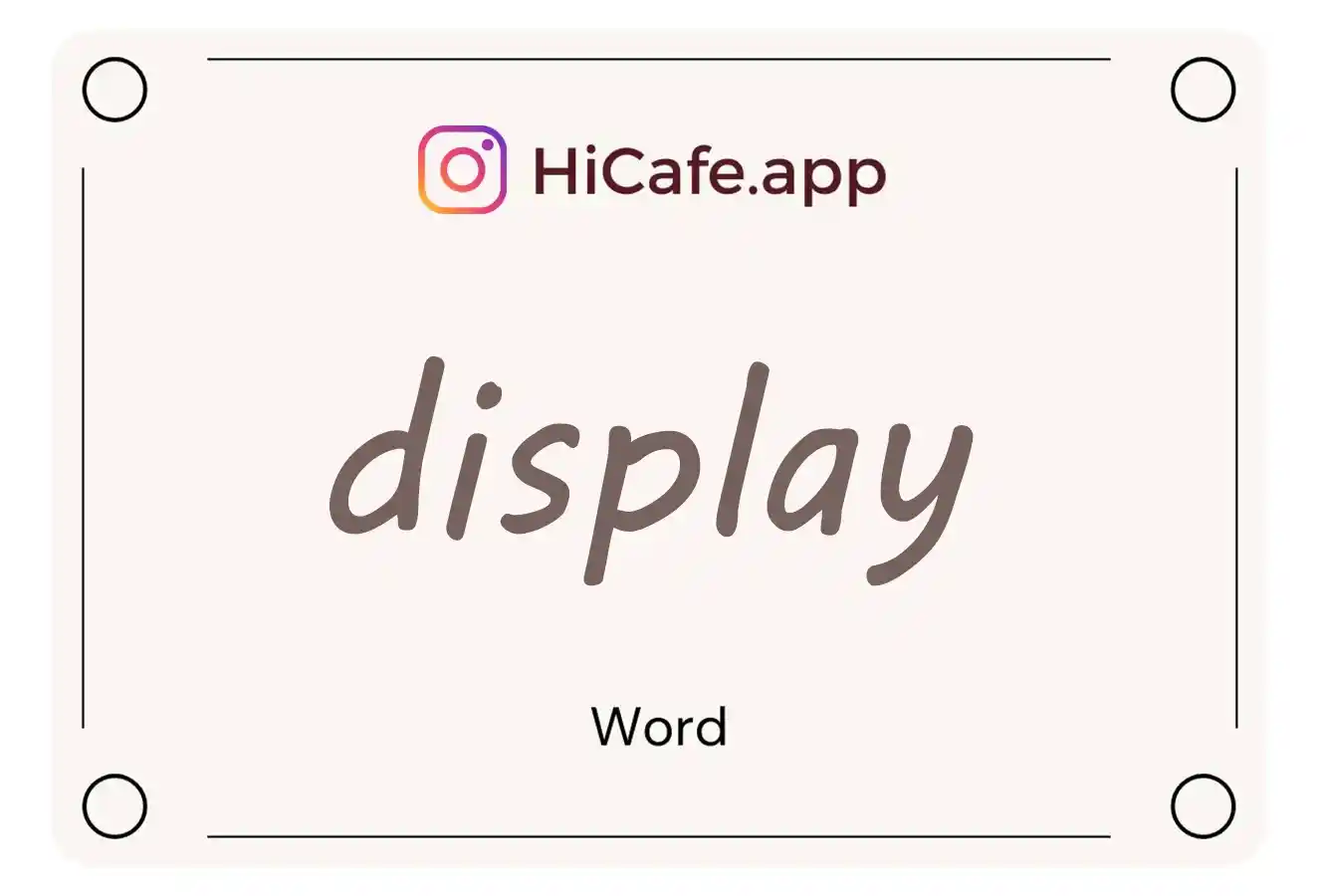 Meaning and usage of display word