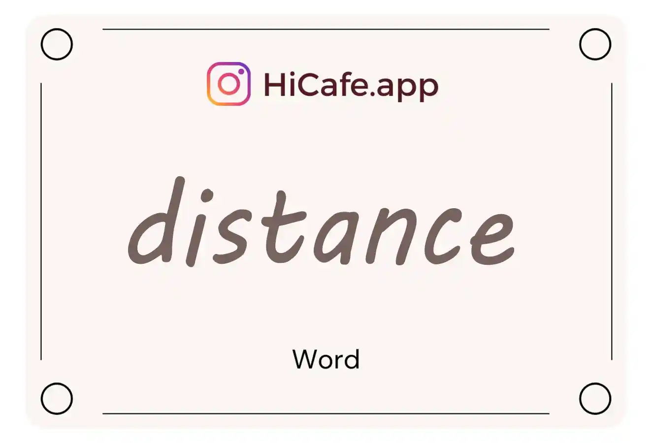 Meaning and usage of distance word