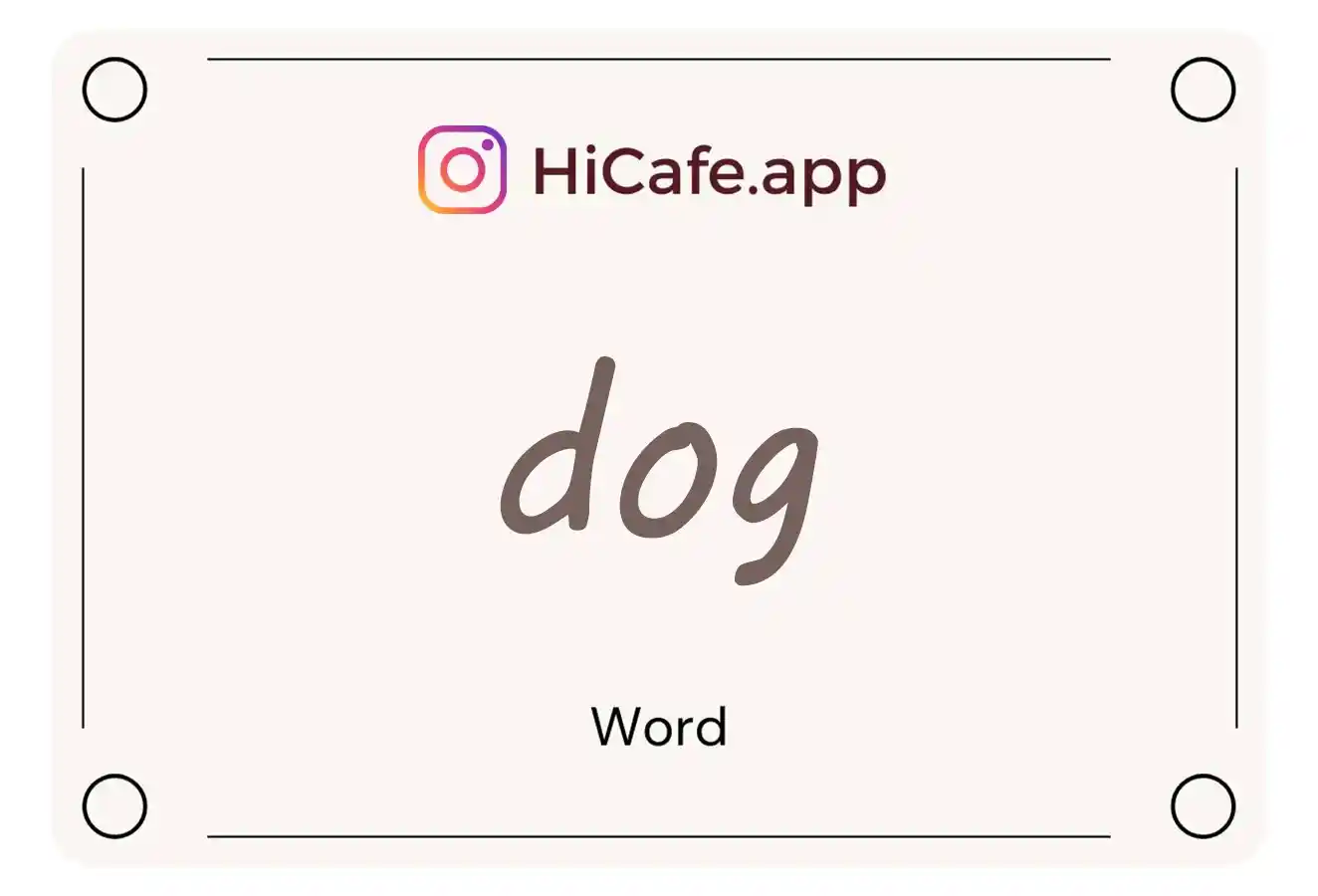 Meaning and usage of dog word