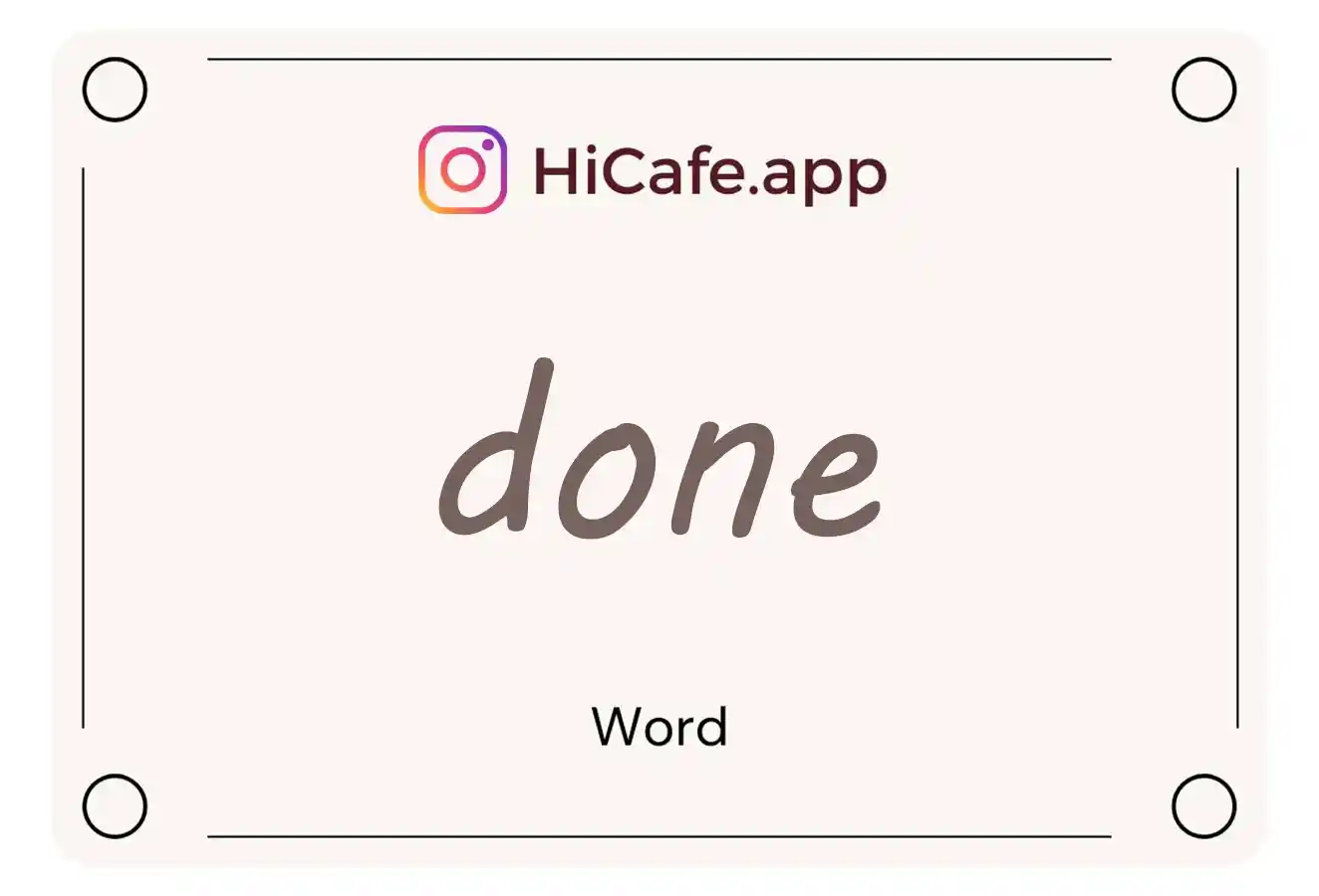 Meaning and usage of done word