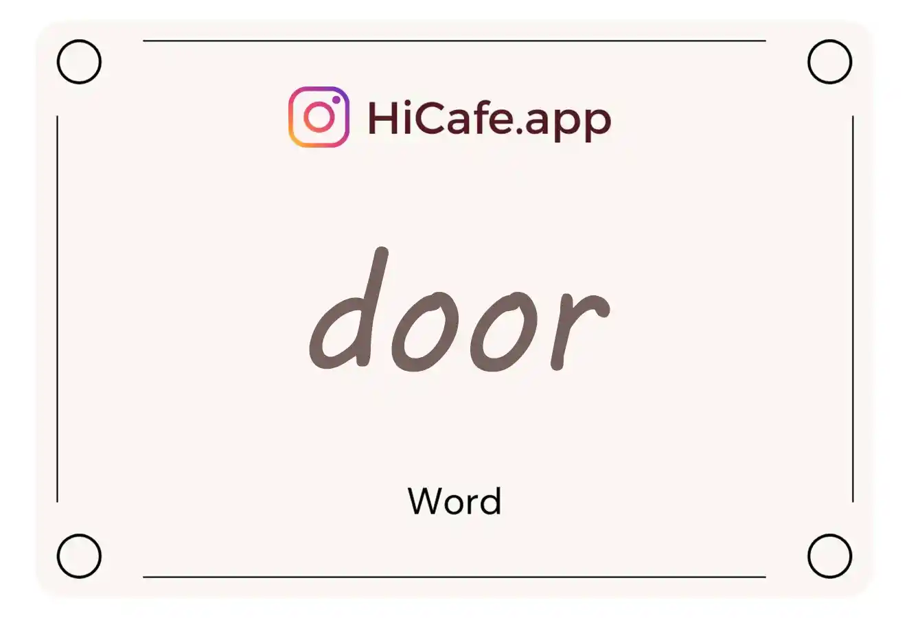 Meaning and usage of door word