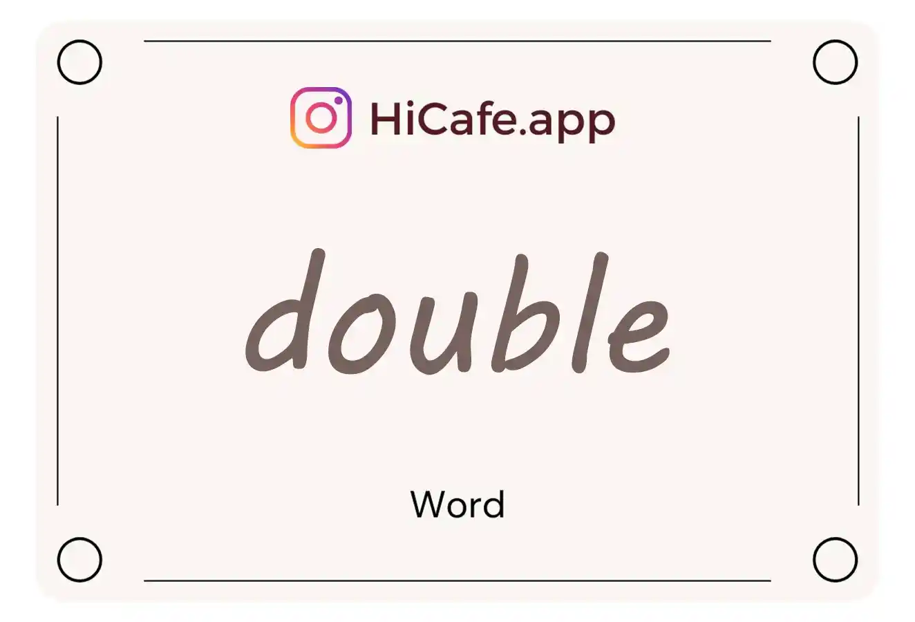 Meaning and usage of double word