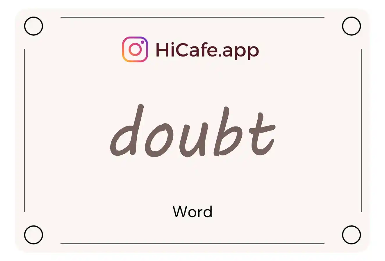 Meaning and usage of doubt word