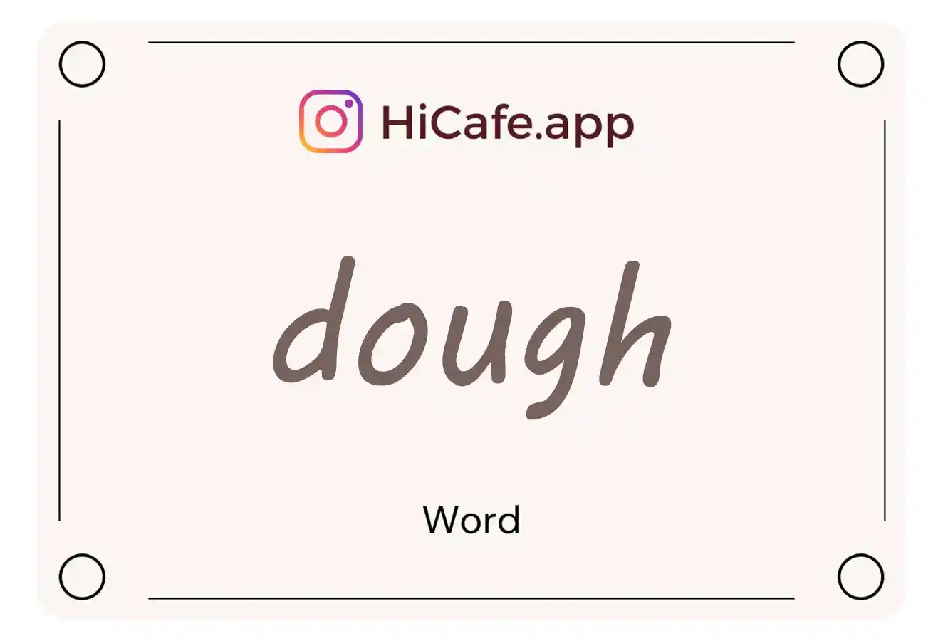 Meaning and usage of dough word