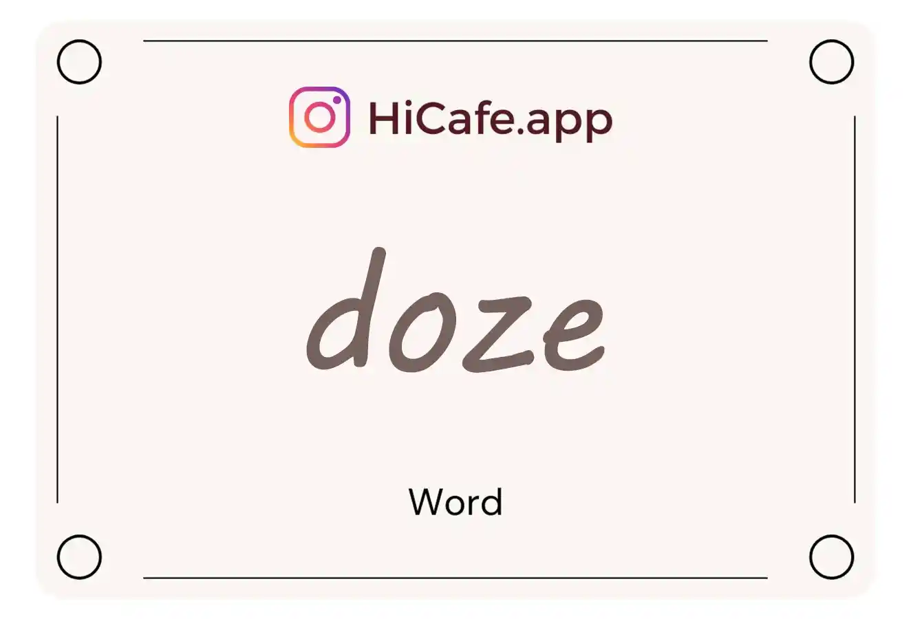 Meaning and usage of doze word