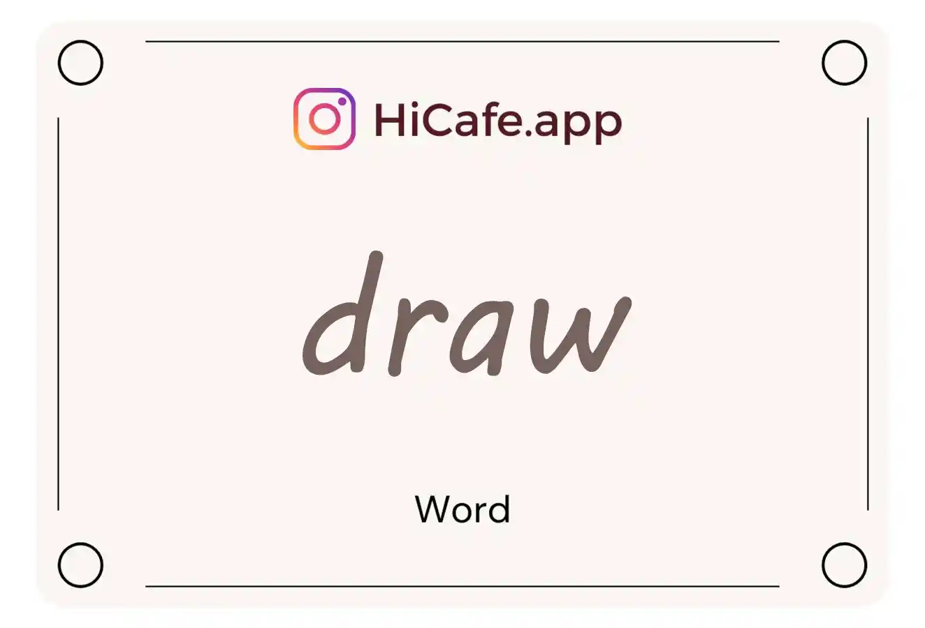 Meaning and usage of draw word