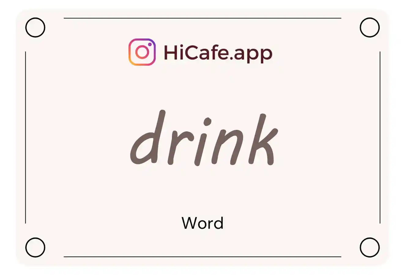 Meaning and usage of drink word