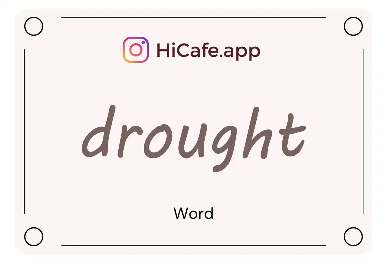 Meaning and usage of drought word