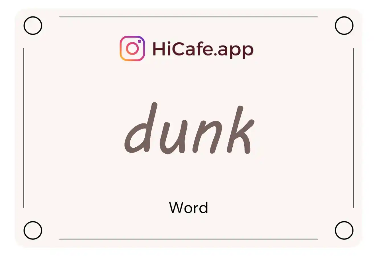 Meaning and usage of dunk word