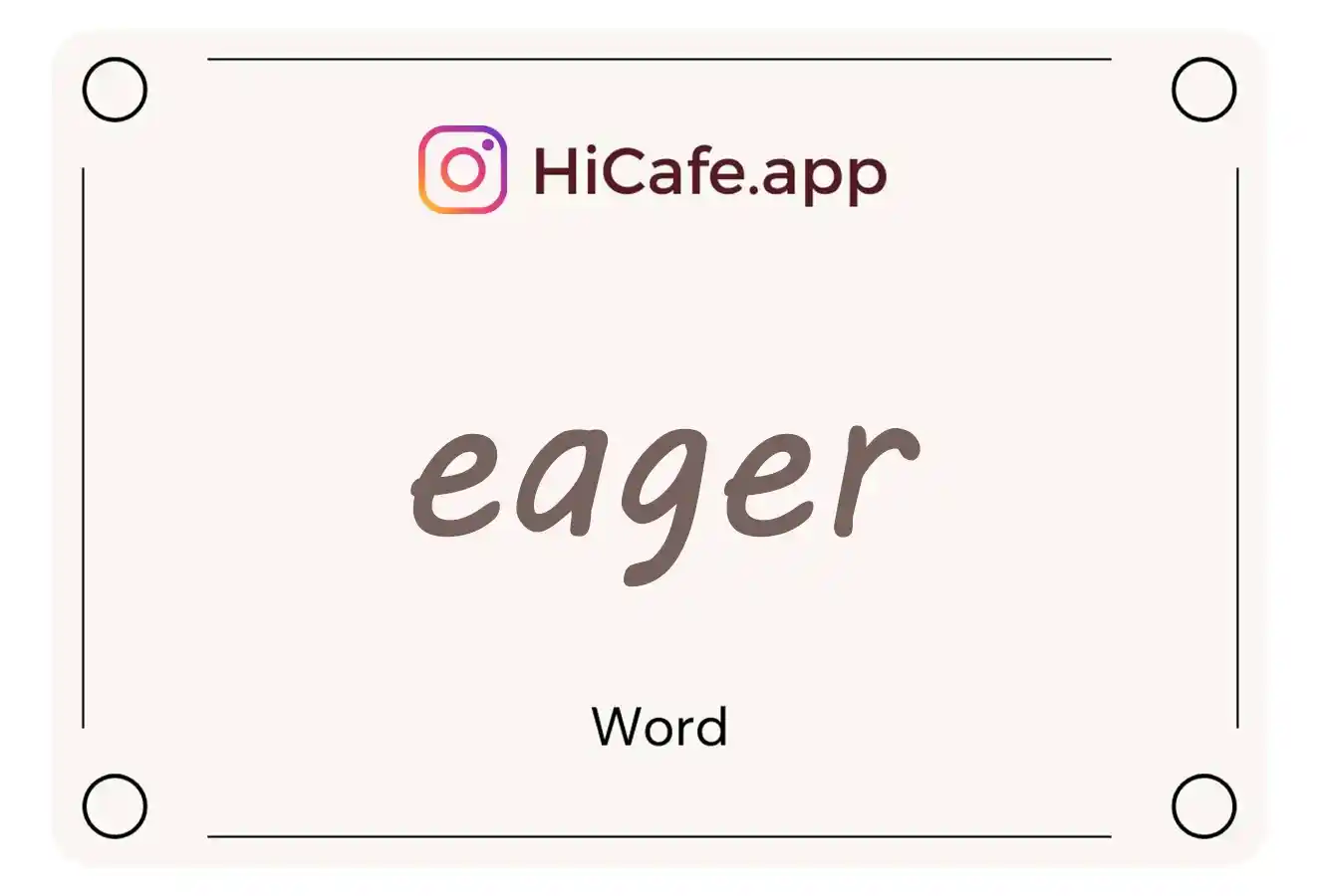 Meaning and usage of eager word