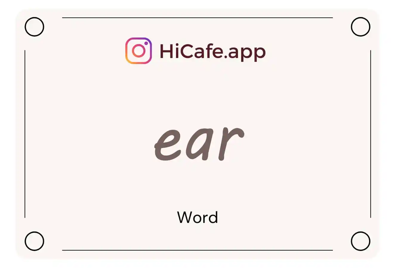 Meaning and usage of ear word