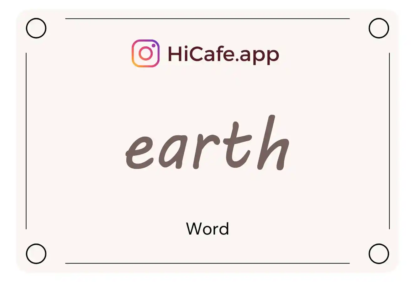 Meaning and usage of earth word