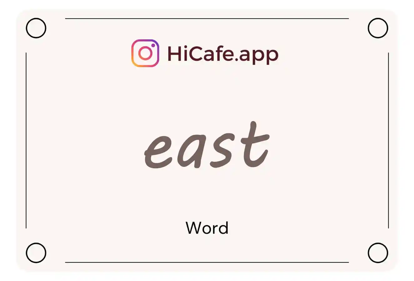 Meaning and usage of east word