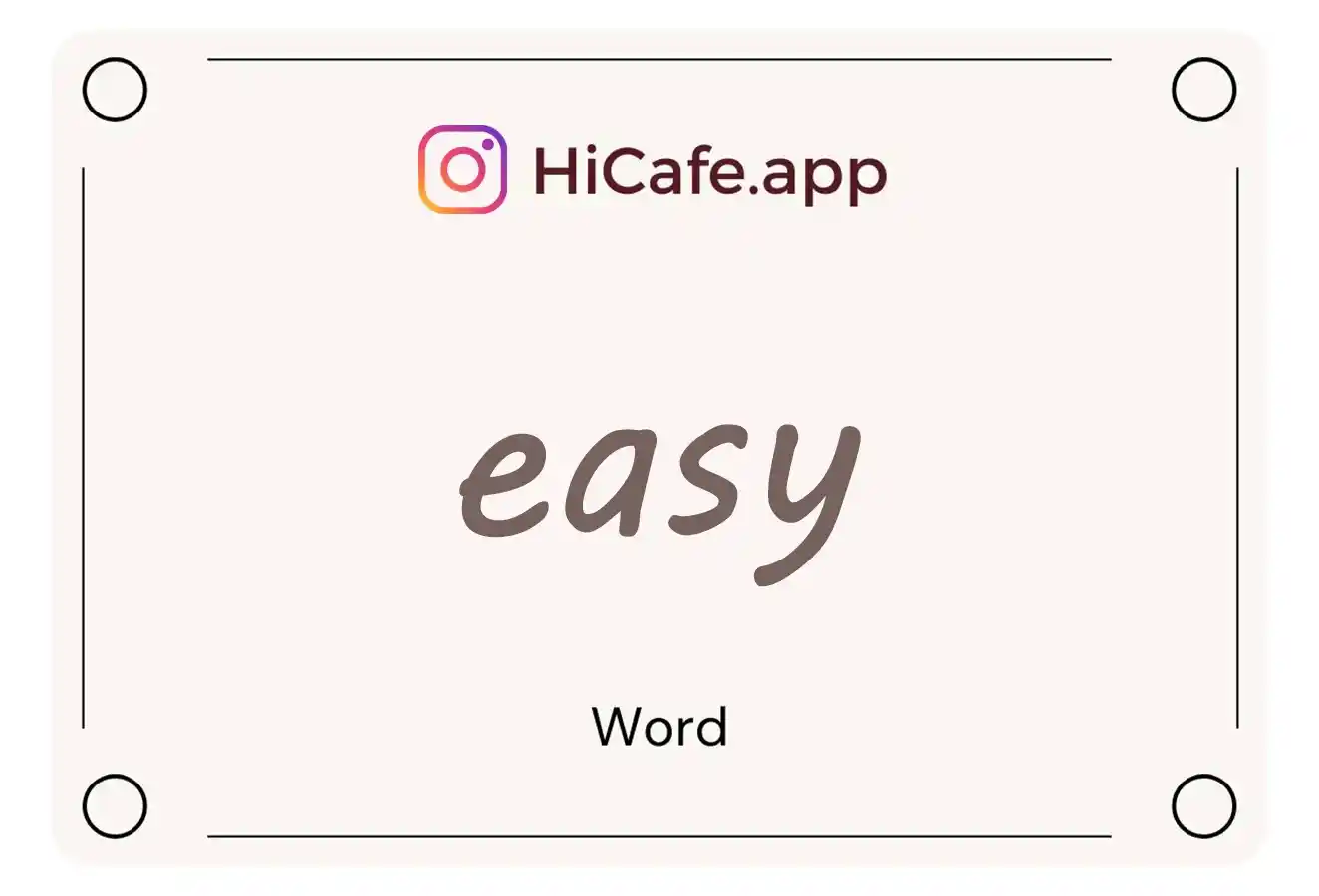 Meaning and usage of easy word