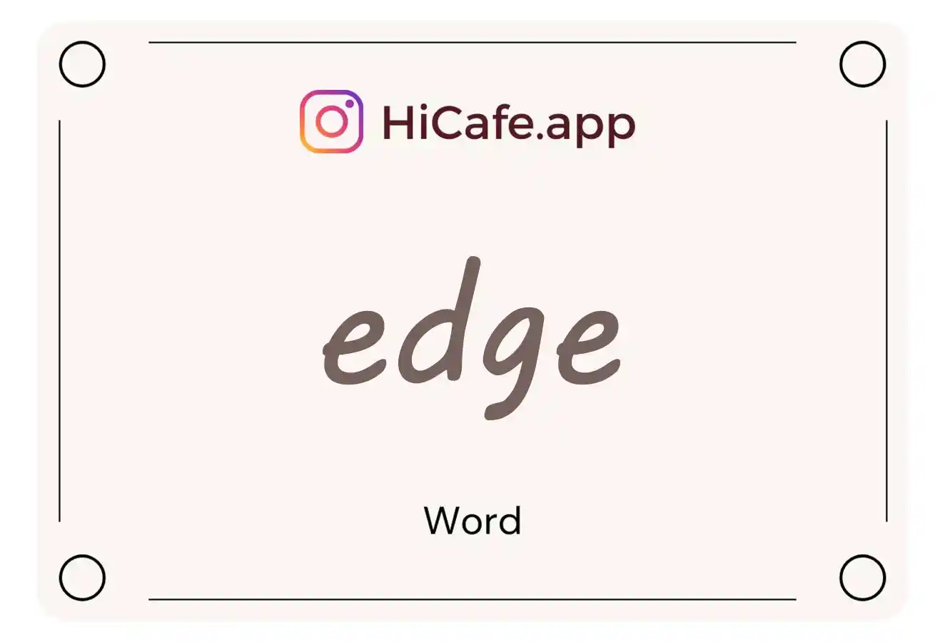 Meaning and usage of edge word