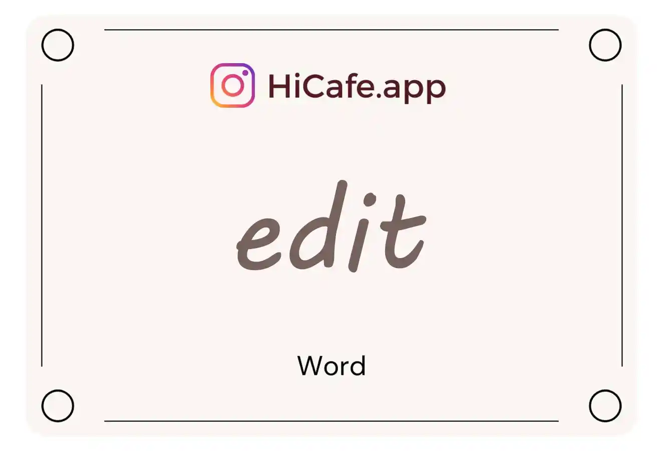 Meaning and usage of edit word