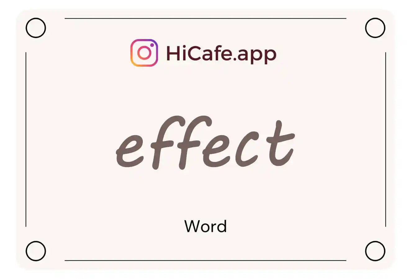 Meaning and usage of effect word