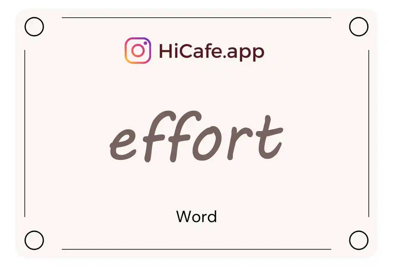 Meaning and usage of effort word