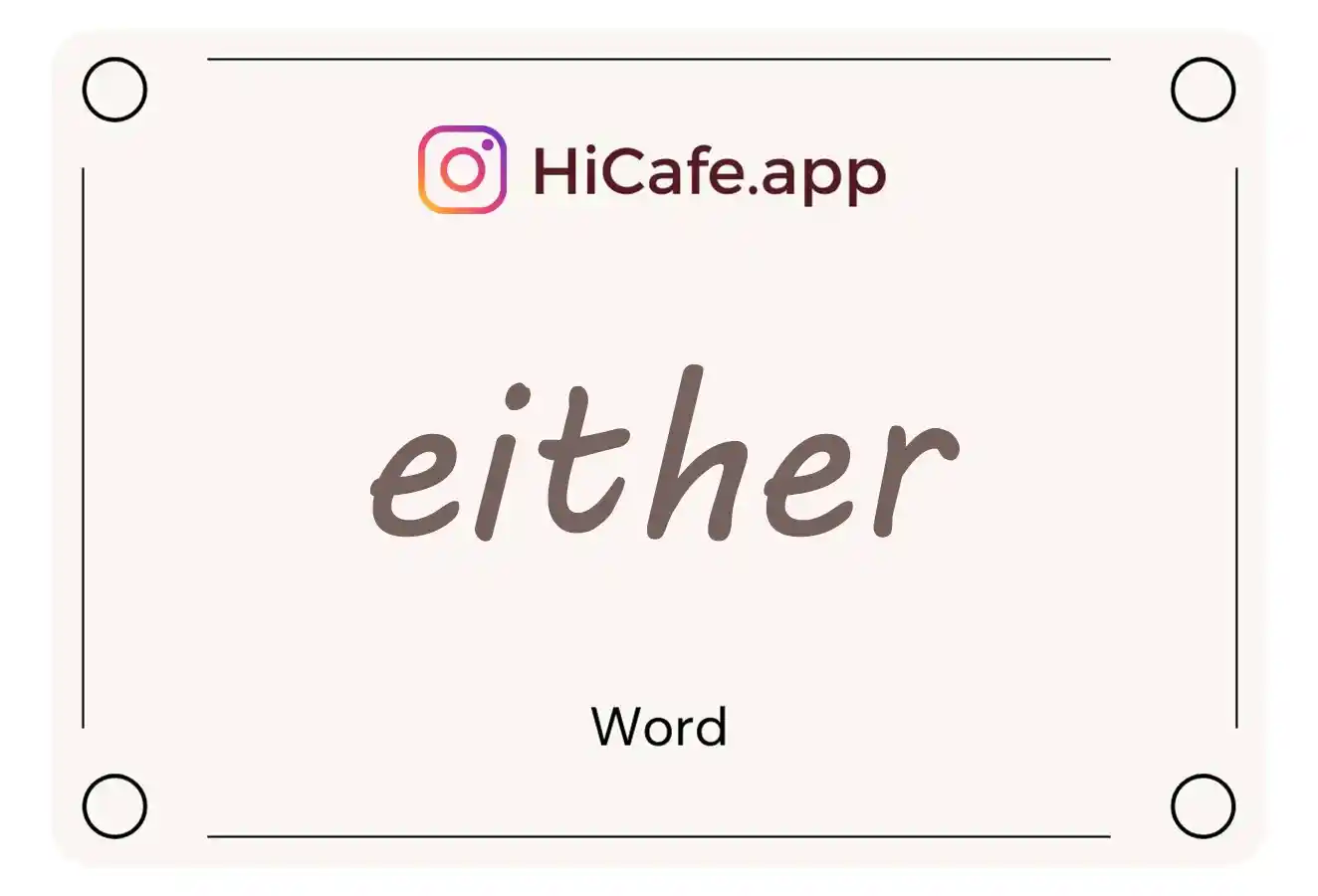 Meaning and usage of either word