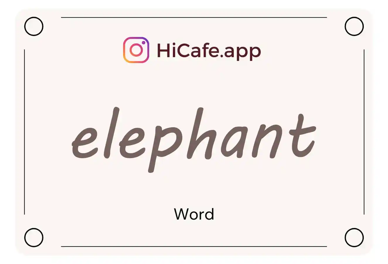 Meaning and usage of elephant word