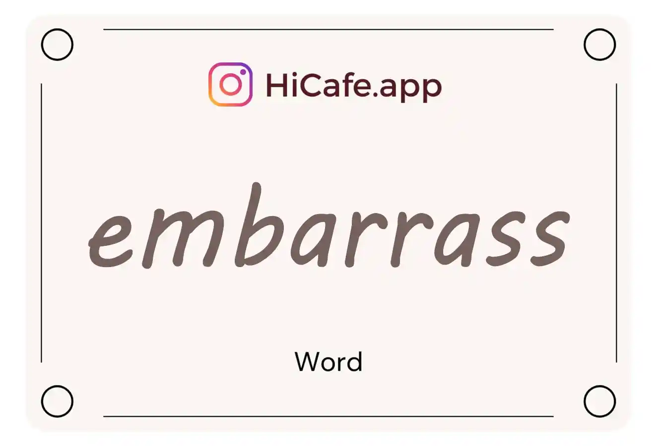 Meaning and usage of embarrass word