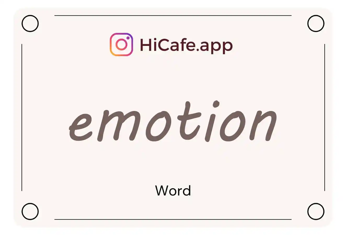 Meaning and usage of emotion word