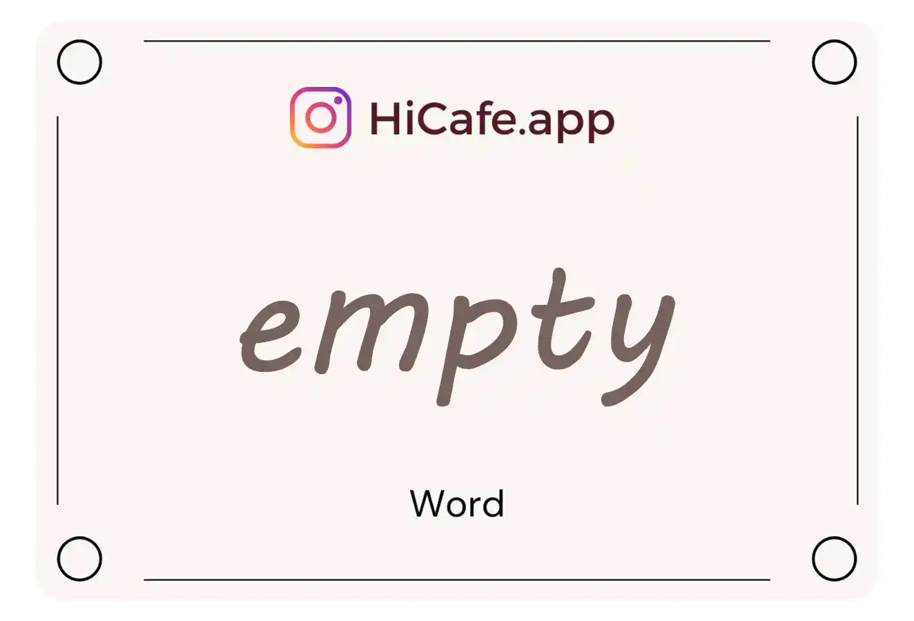 Meaning and usage of empty word