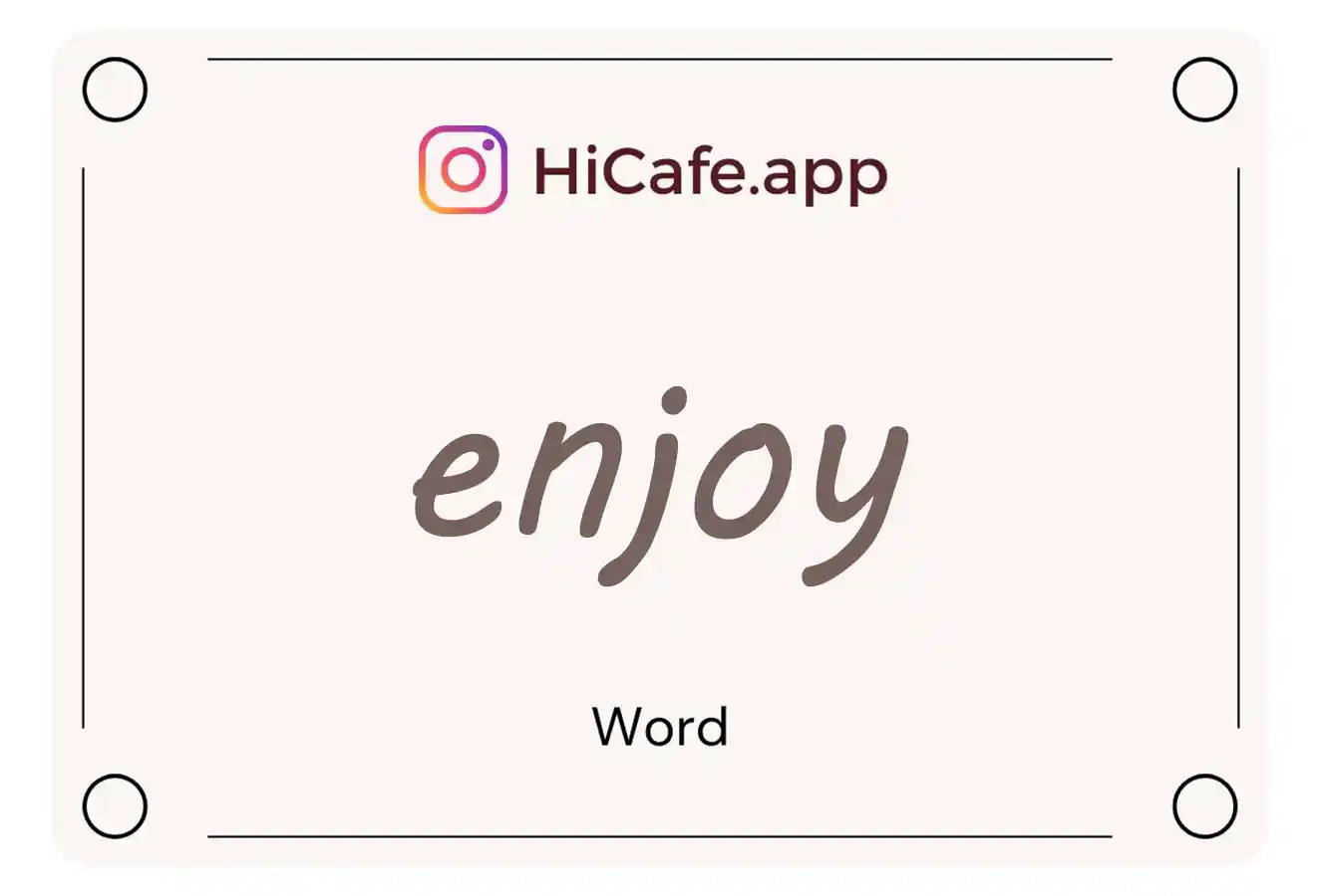 Meaning and usage of enjoy word