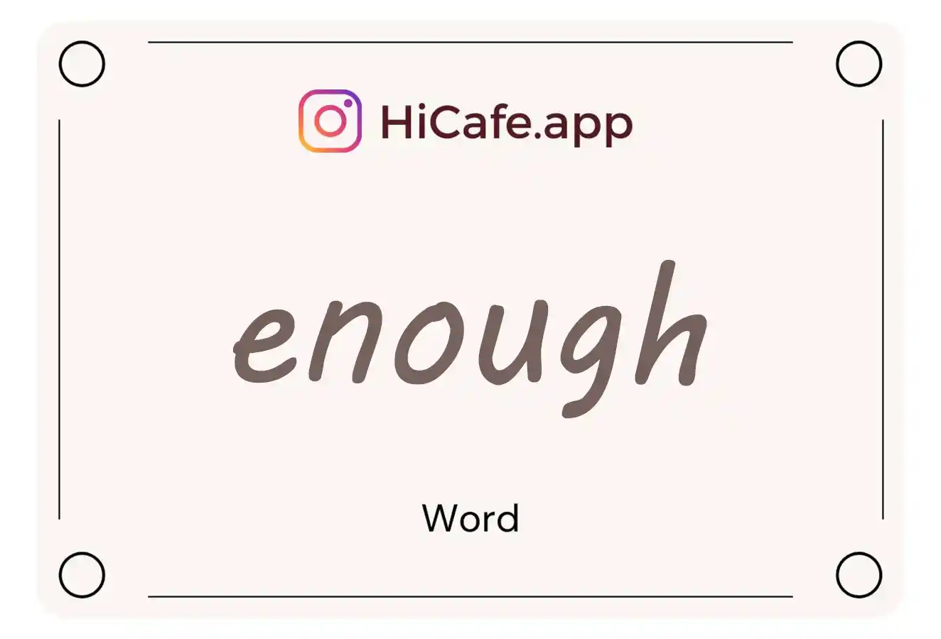 Meaning and usage of enough word