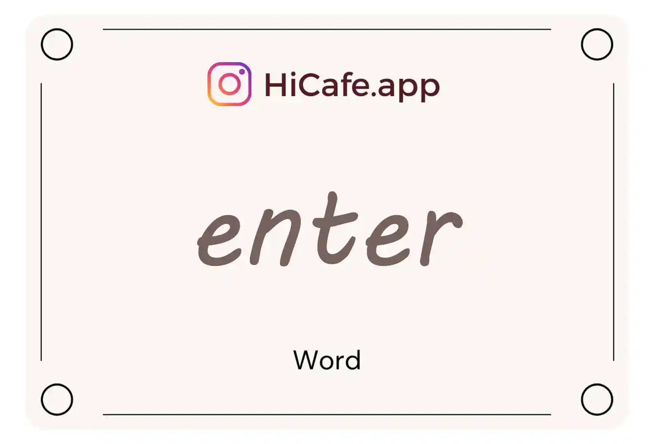 Meaning and usage of enter word