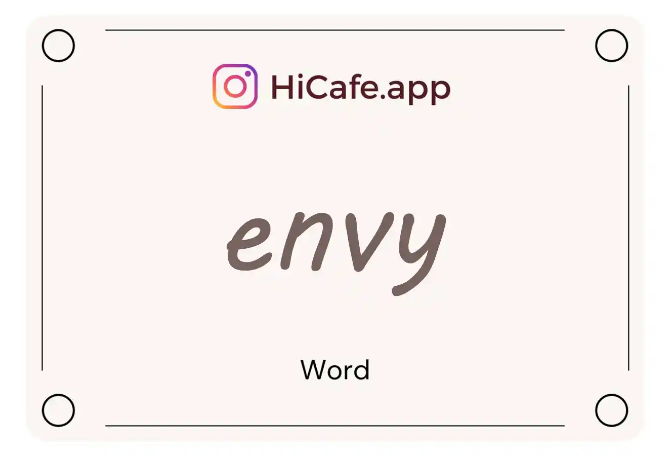 Meaning and usage of envy word