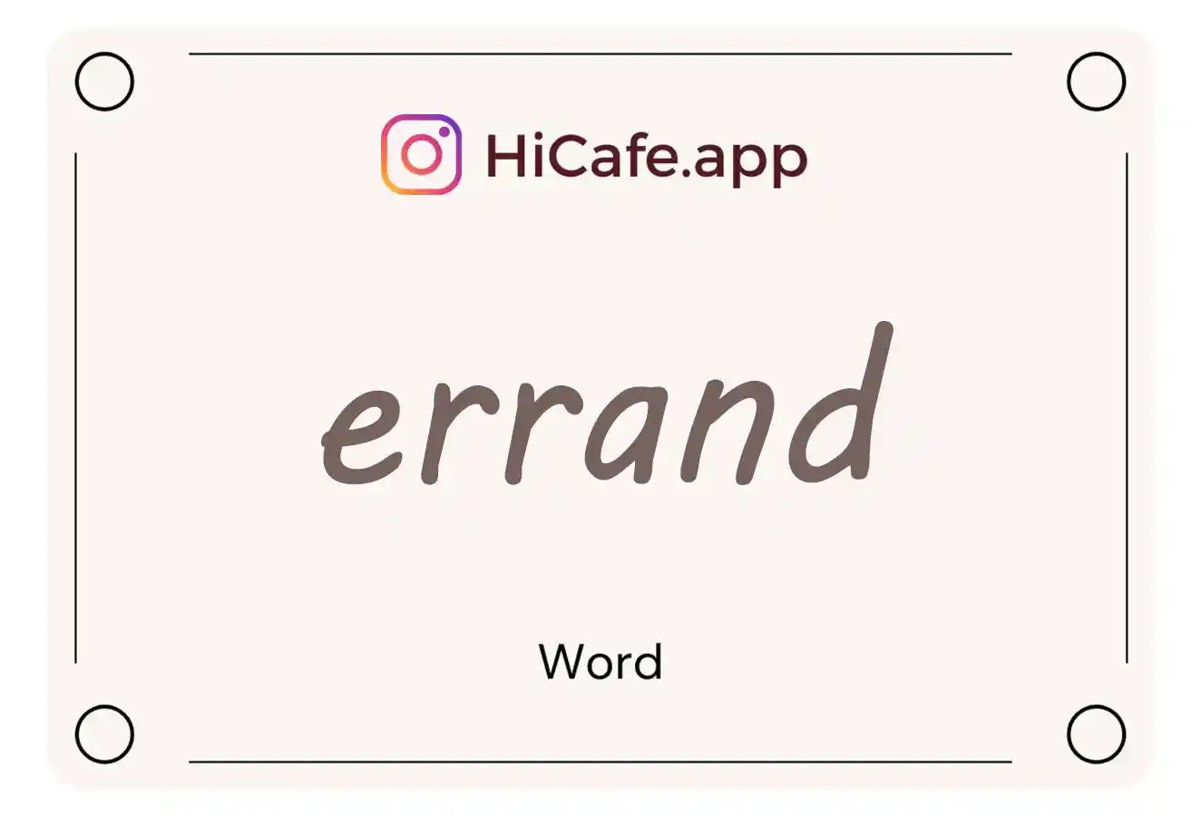 Meaning and usage of errand word