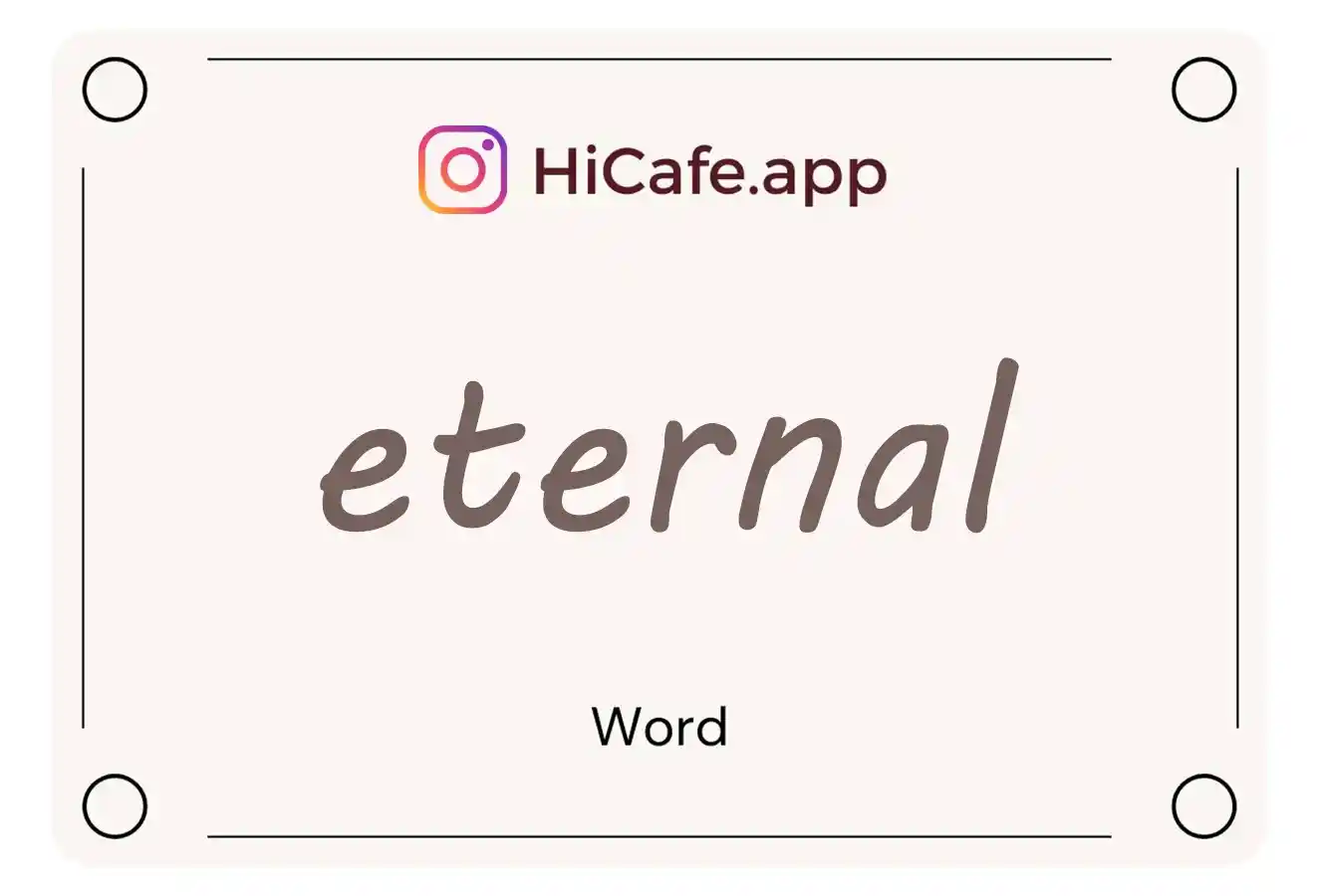 Meaning and usage of eternal word