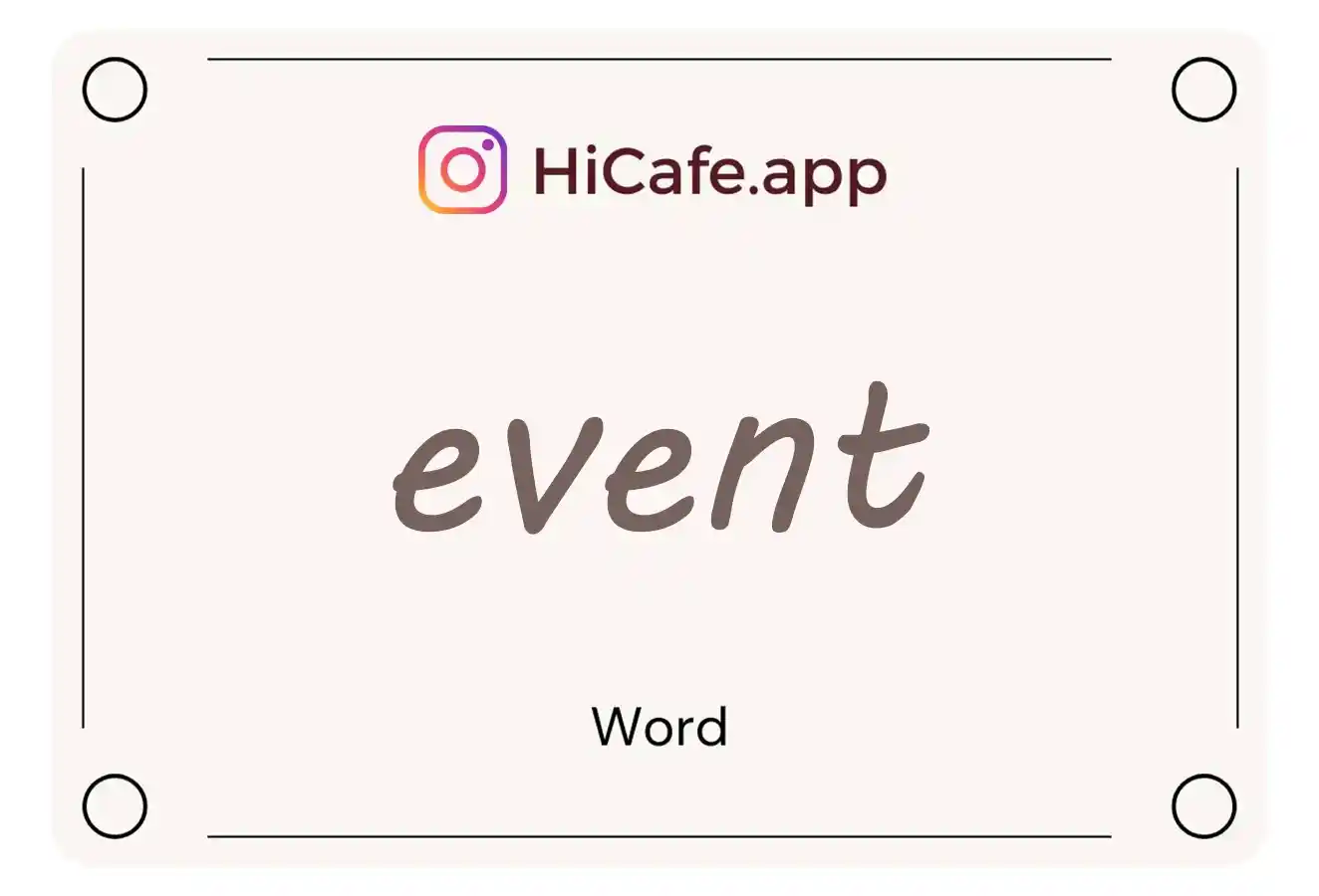 Meaning and usage of event word