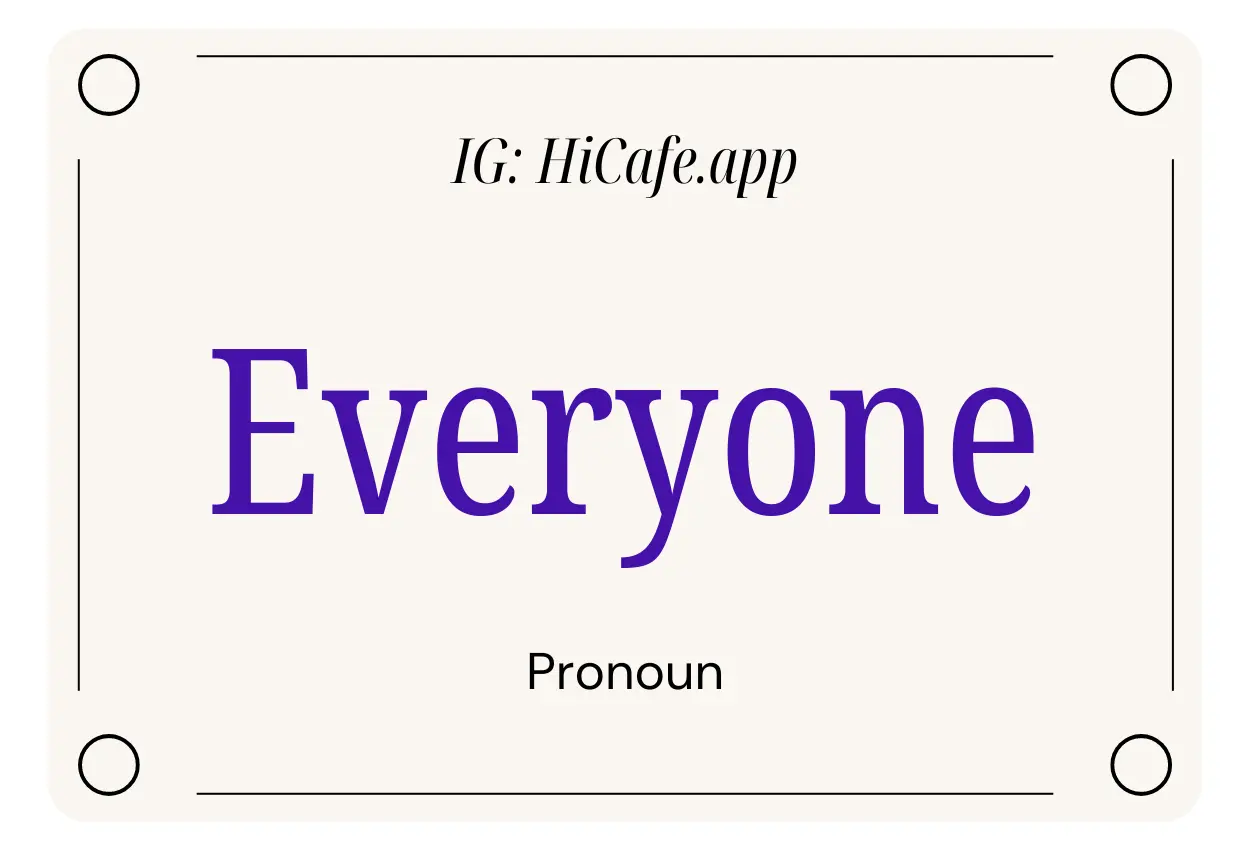 English Pronoun Everyone