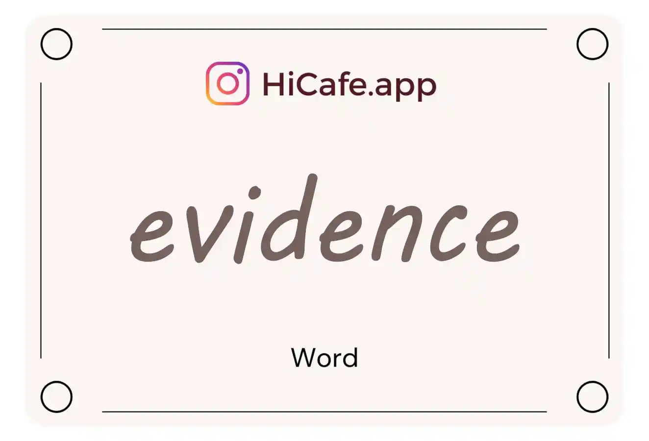 Meaning and usage of evidence word