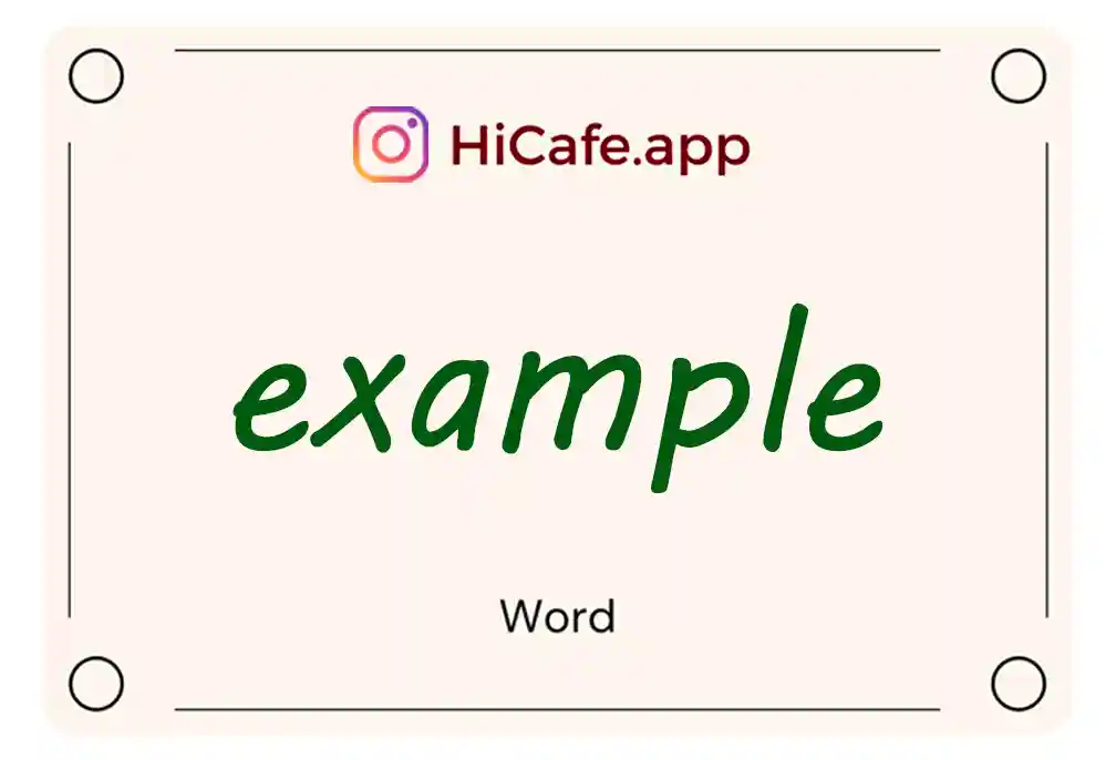 Meaning and usage of example word