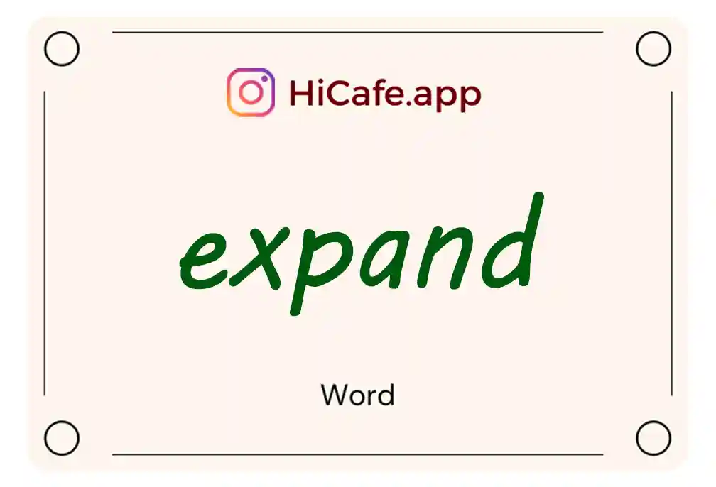 Meaning and usage of expand word