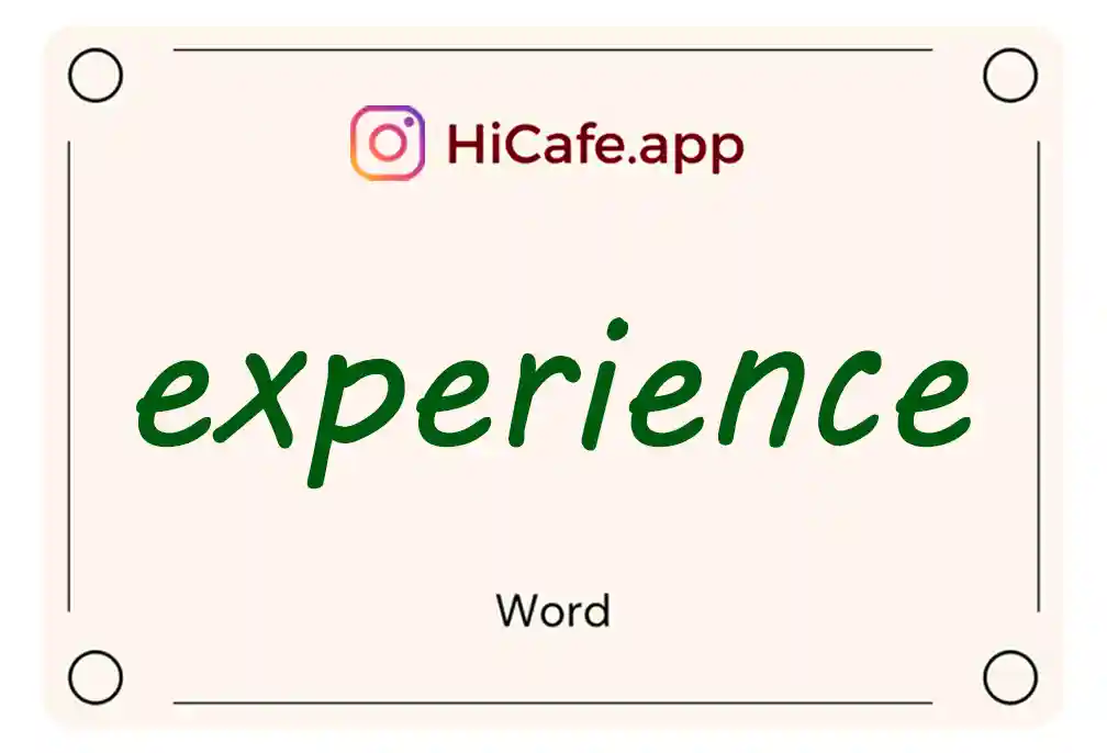 Meaning and usage of experience word