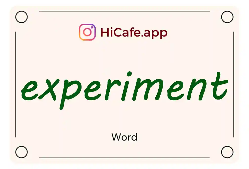 Meaning and usage of experiment word