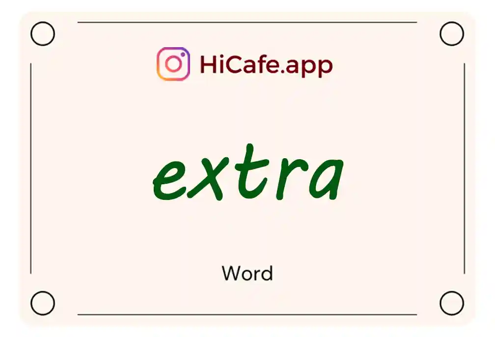 Meaning and usage of extra word