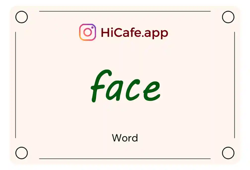 Meaning and usage of face word