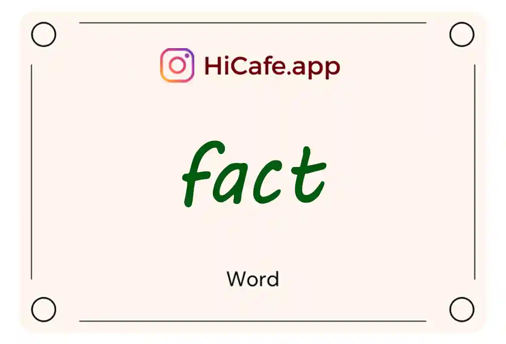 Meaning and usage of fact word