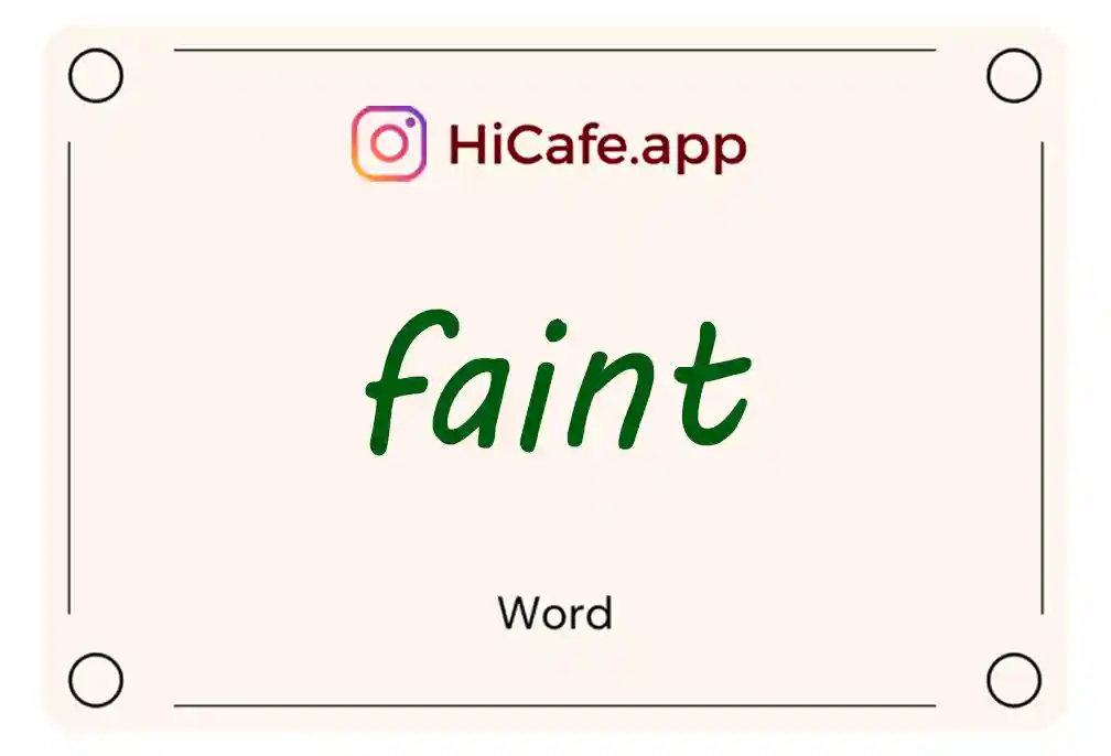 Meaning and usage of faint word