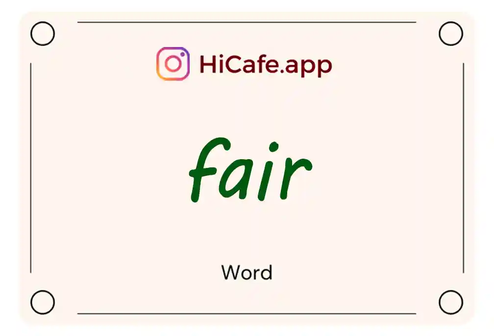 Meaning and usage of fair word